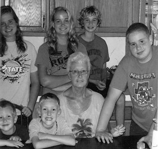 Margie with grandchildren